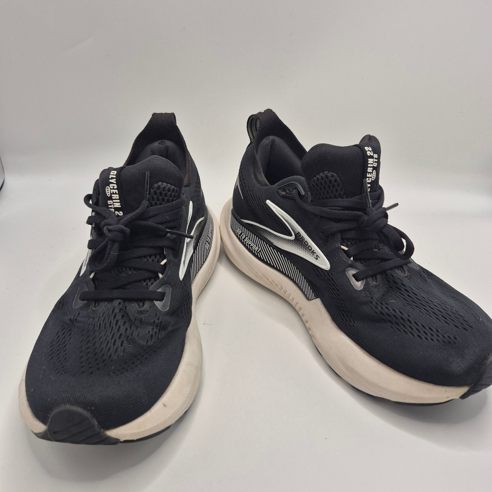 Brooks Glycerin 22 GTS Black White Running Shoes 1204351B090 Mens 9.5